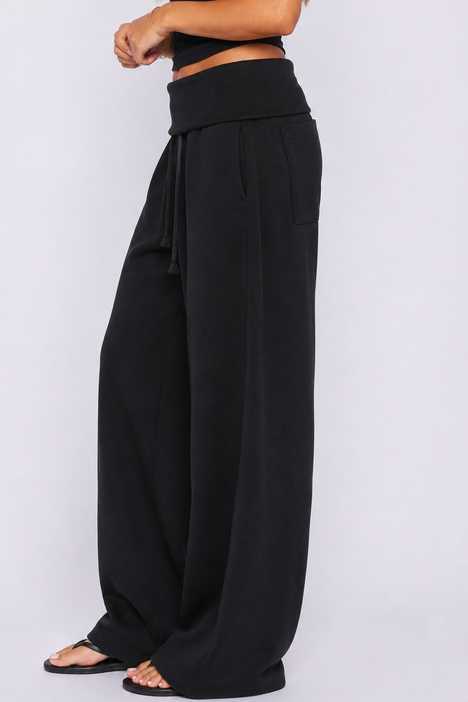 Kıvrık Belli Şardonlu Barrel Fit  Pantolon