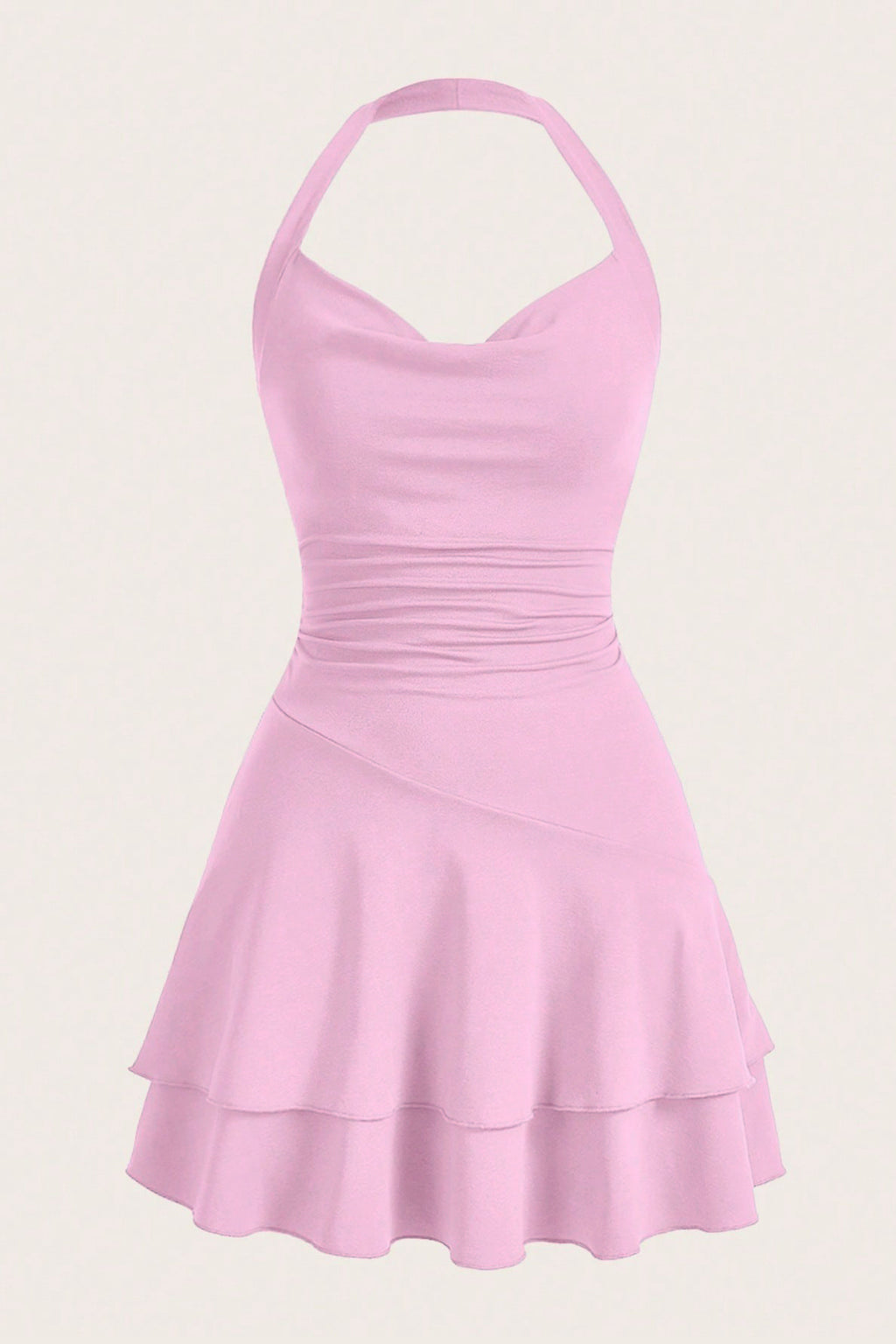 Boyundan Askılı Mini Elbise 5022 - Pembe - Görsel 1
