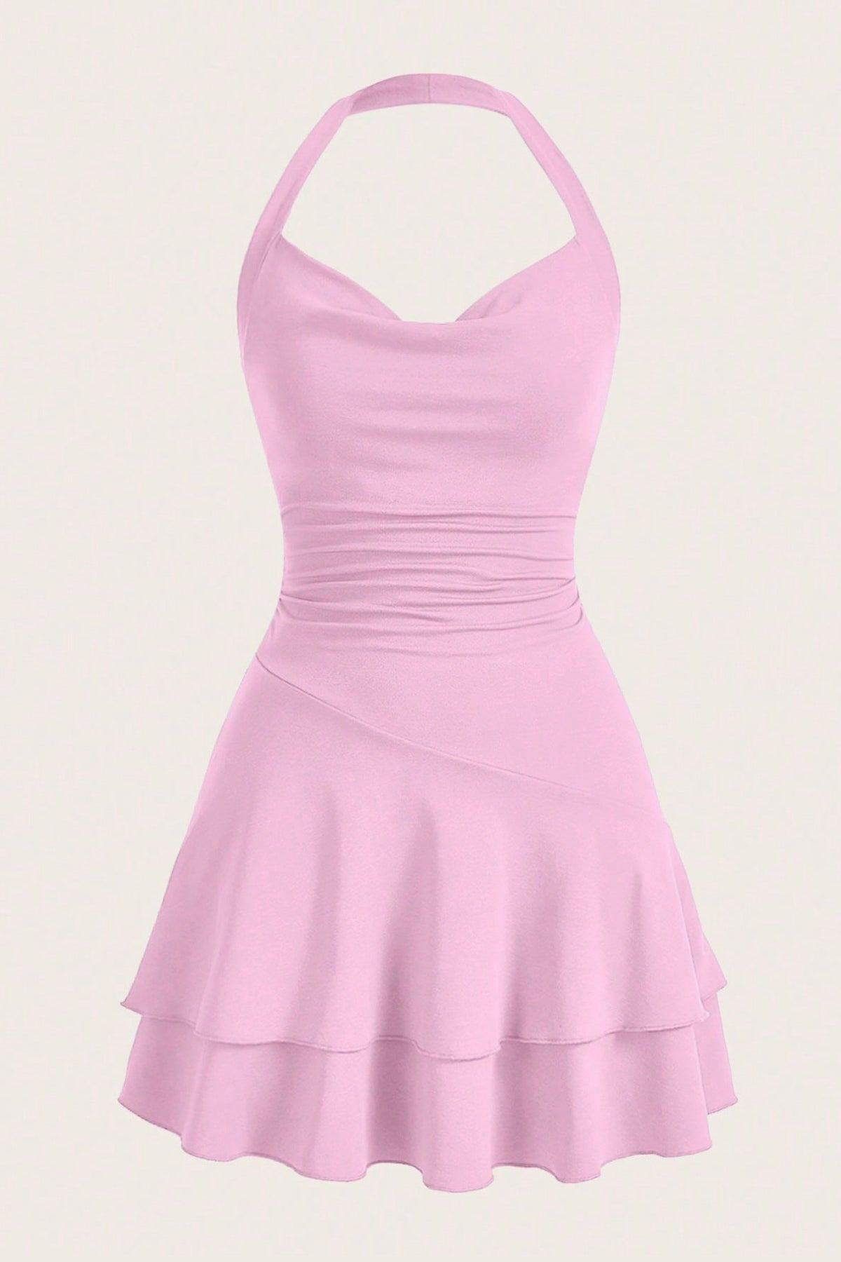 Boyundan Askılı Mini Elbise 5022 - Pembe - Görsel 1