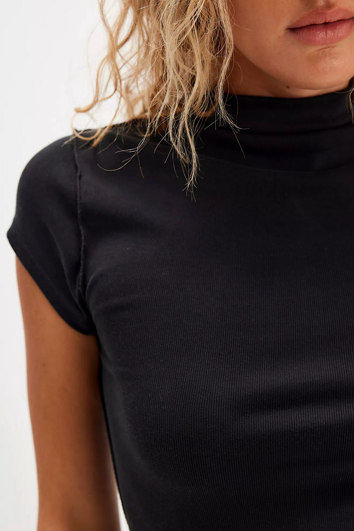 %100 PAMUK YENİ SEZON FİTİLLİ ESNEK CROP TOP BLUZ - Siyah - Görsel 3