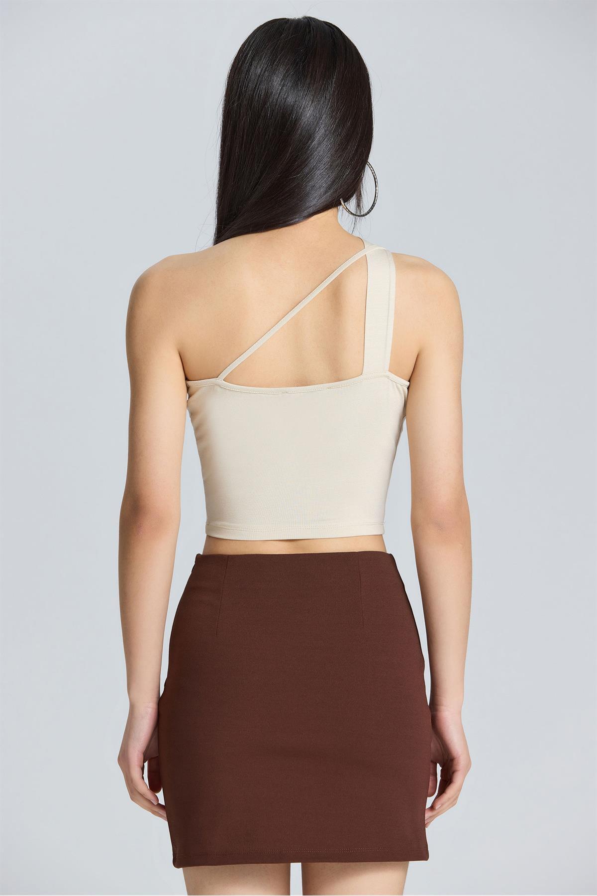 1601 Önü Çapraz Crop - Bej - Görsel 2