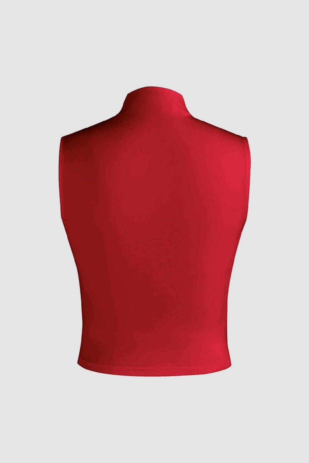 6071 Kolsuz Büzgülü Crop Bluz - Kırmızı