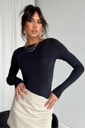 WFT2942 Sırt Dekolteli Altı çıtçıtlı Bodysuit - Siyah - Görsel 1