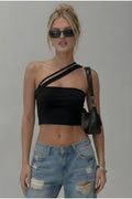 2550 Çift Askılı Crop - Siyah - Görsel 1