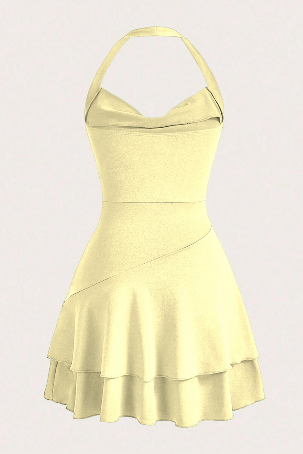 Boyundan Askılı Mini Elbise 5022 - Sarı - Görsel 2