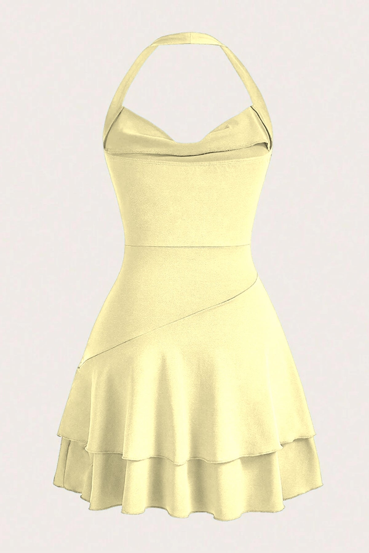 Boyundan Askılı Mini Elbise 5022 - Sarı - Görsel 2