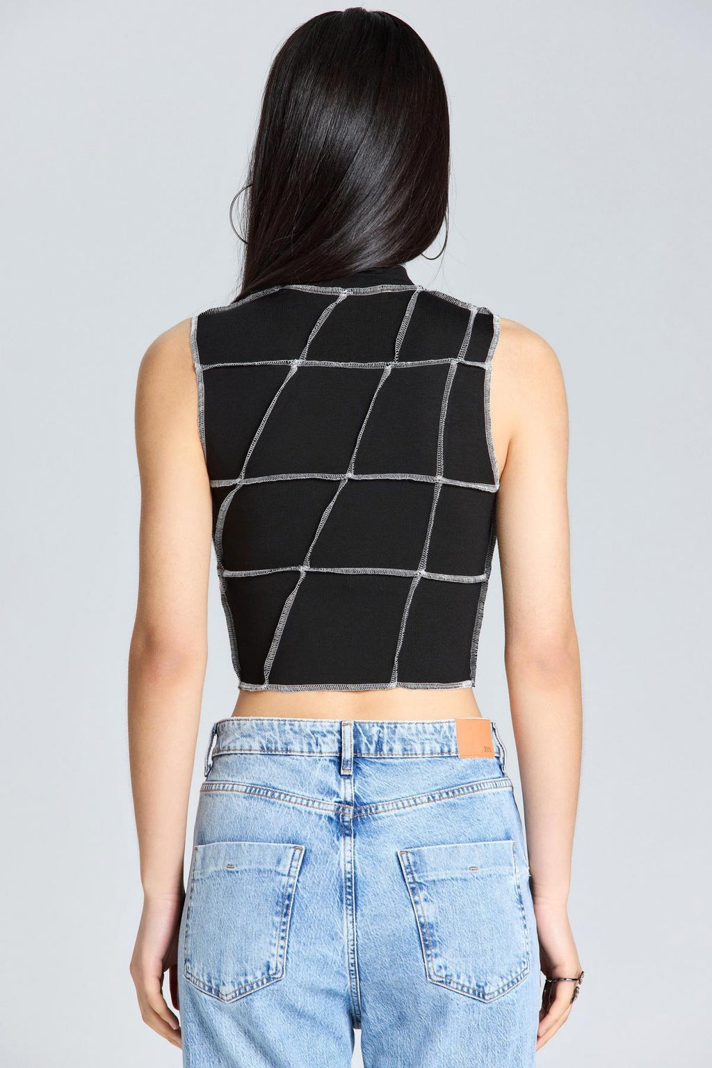 1545 Çok Parçalı Crop Bluz - Siyah - Görsel 2