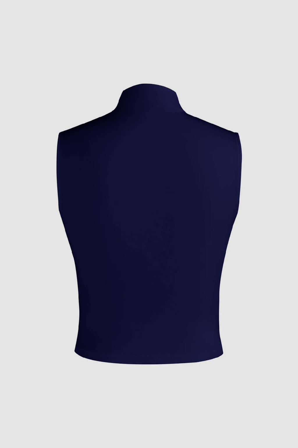 6071 Kolsuz Büzgülü Lacivert Crop Bluz - Lacivert - Görsel 2