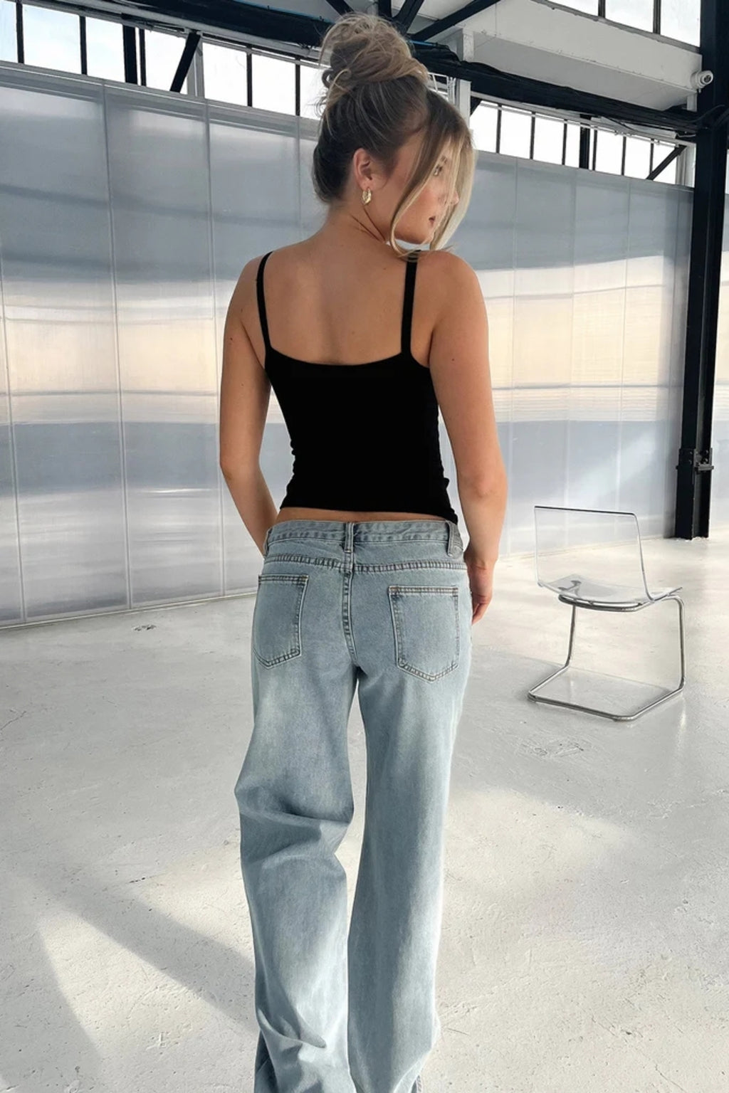 Askılı Toparlayıcı Kaşkorse Esnek Crop Top Bluz - Siyah - Görsel 3