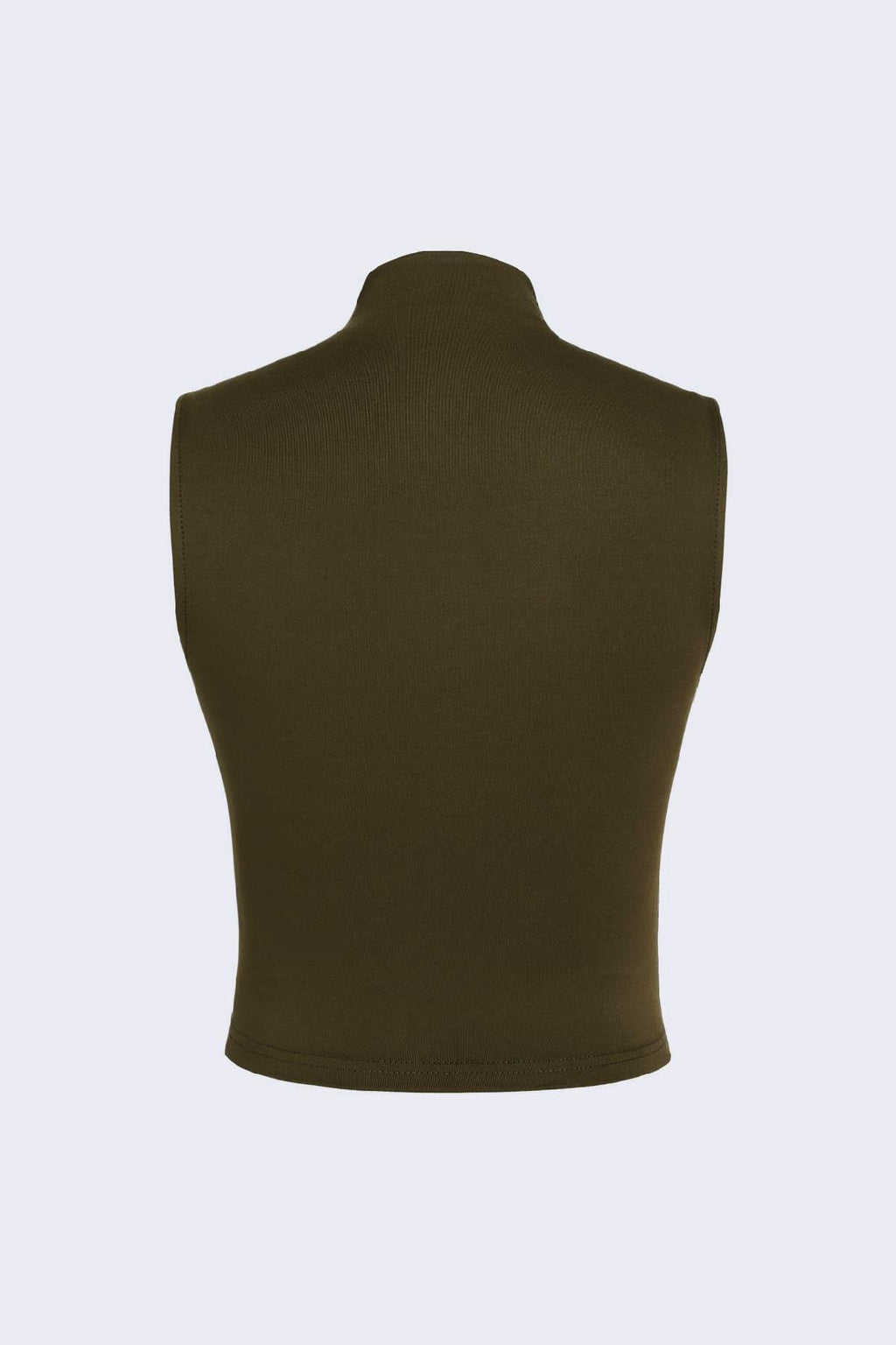 6071 Kolsuz Büzgülü Crop Bluz - Haki