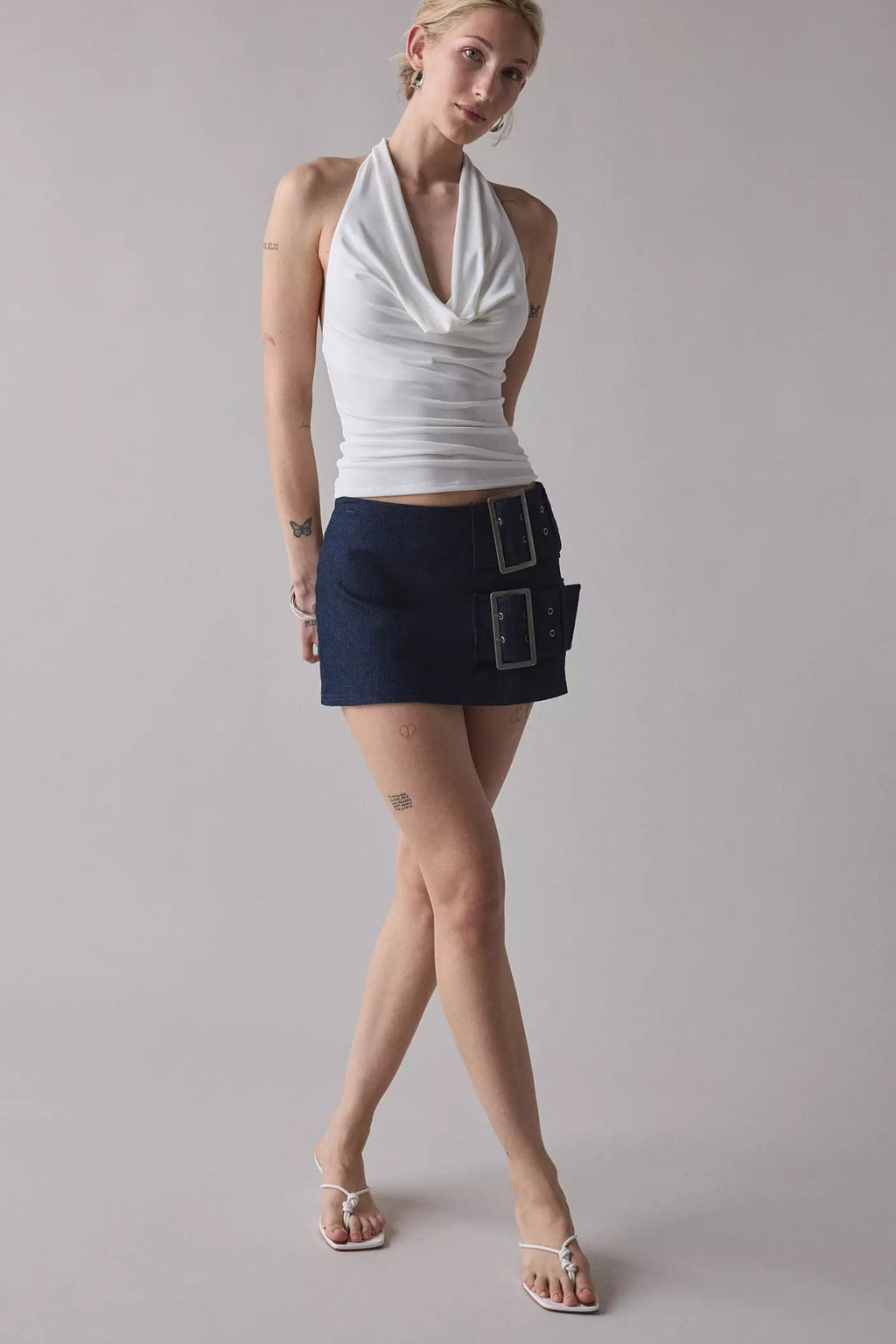 Degaje Yaka Crop Top Body - Ekru