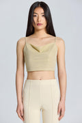 2591 Askılı Dore Parıltılı Crop - Gold - Görsel 1
