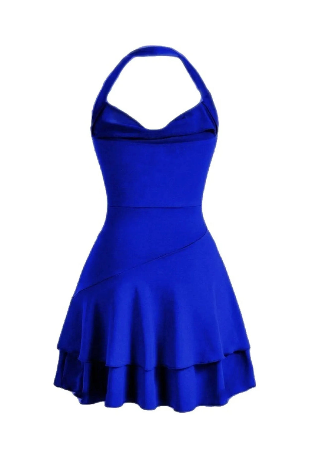 Boyundan Askılı Mini Elbise 5022 - Saks - Görsel 2