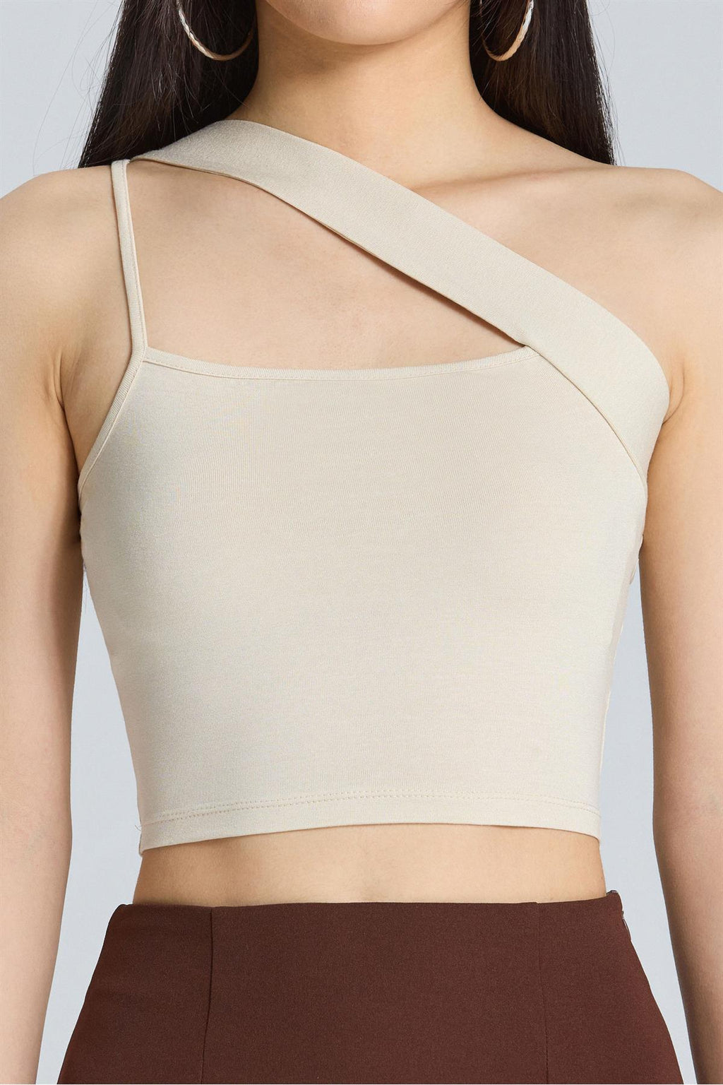 1601 Önü Çapraz Crop - Bej - Görsel 4