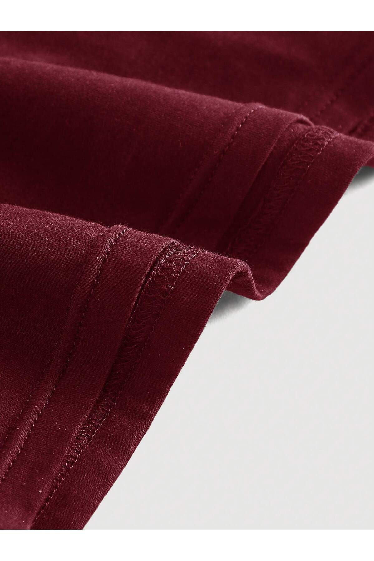 Bordo Fiyonklu Yazlık Crop Top, Bordo Fiyonklu Omuzdan Bağlamalı Yazlık Geniş Askılı Üst Bluz - Bordo - Görsel 4