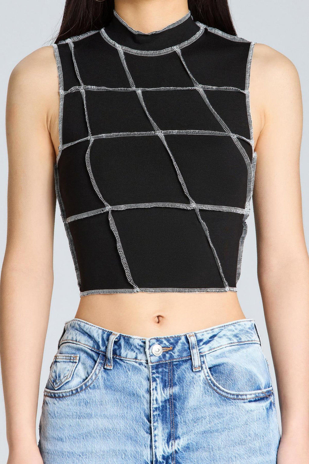 1545 Çok Parçalı Crop Bluz - Siyah - Görsel 4