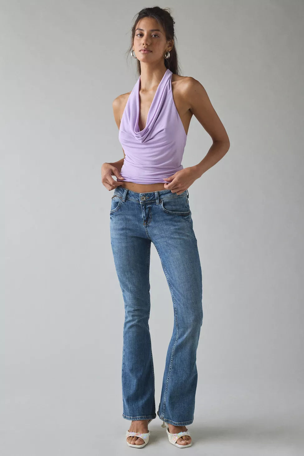 Degaje Yaka Crop Top Lila